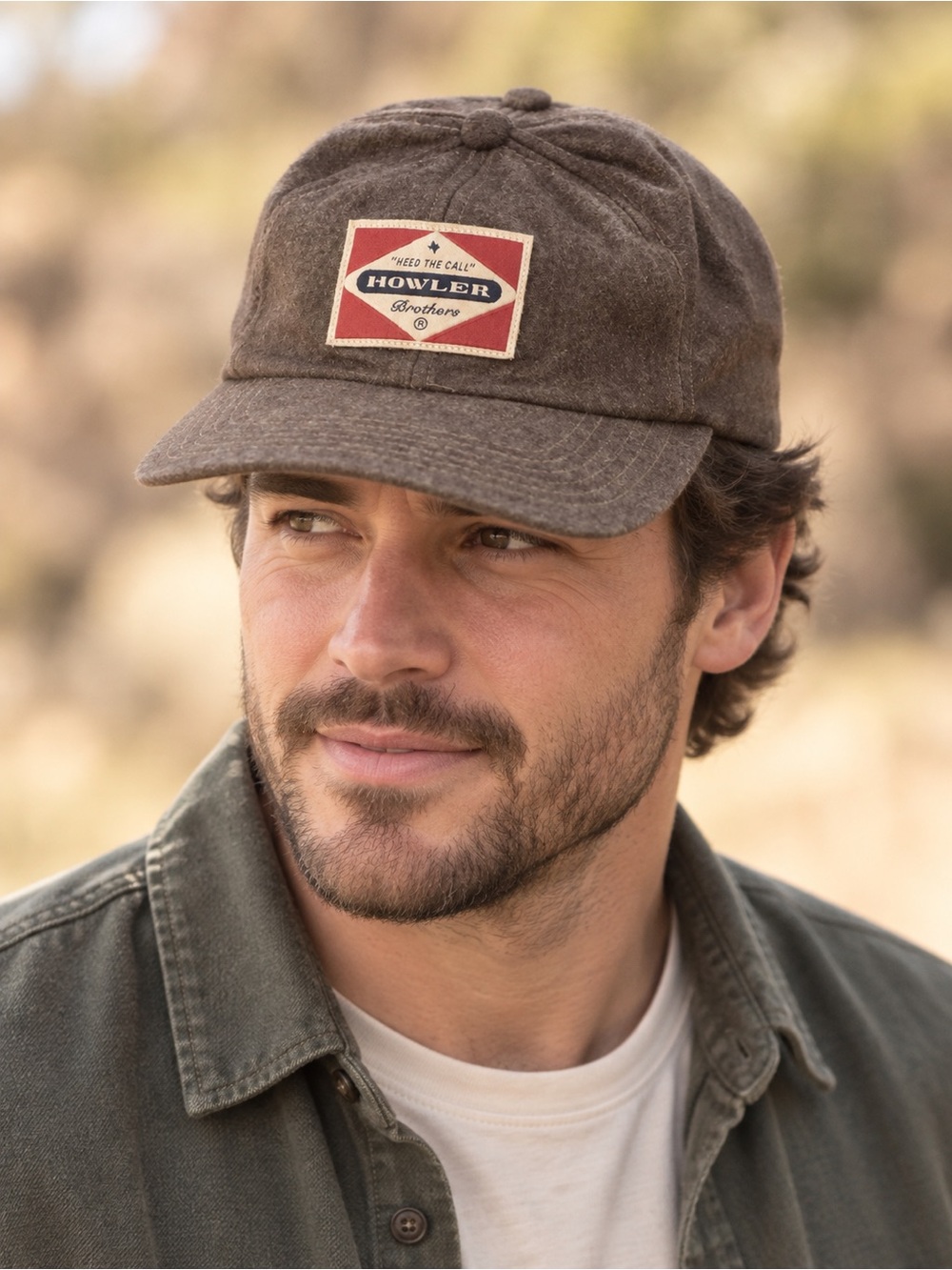 Howler Bros Brown Wool Blend βHeed the Callβ Adjustable Strapback Cap